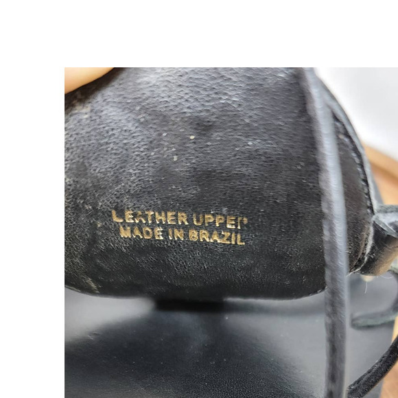 Sam Edelman Leather Black/Turquoise Flat Sandals 6.5 - Picture 6 of 7